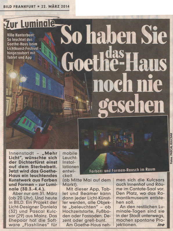 Bild Zeitung Frankfurt am 22.03.14